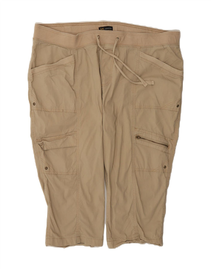 LEE Womens Relaxed Fit Capri Cargo Trousers US 24 4XL W48 L20 Beige Cotton Vintage Lee and Second-Hand Lee from Messina Hembry 