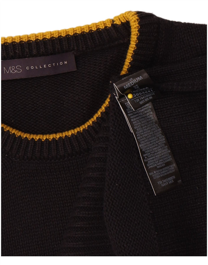 Suéter feminino Marks & Spencer com gola redonda Reino Unido 14 médio azul marinho