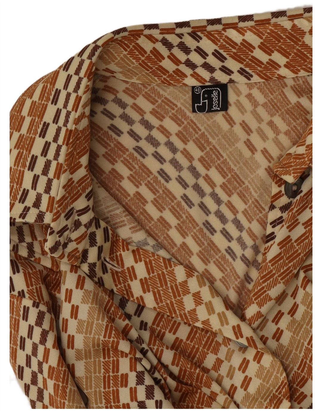 Camisa feminina vintage IT 48 XL listrada marrom