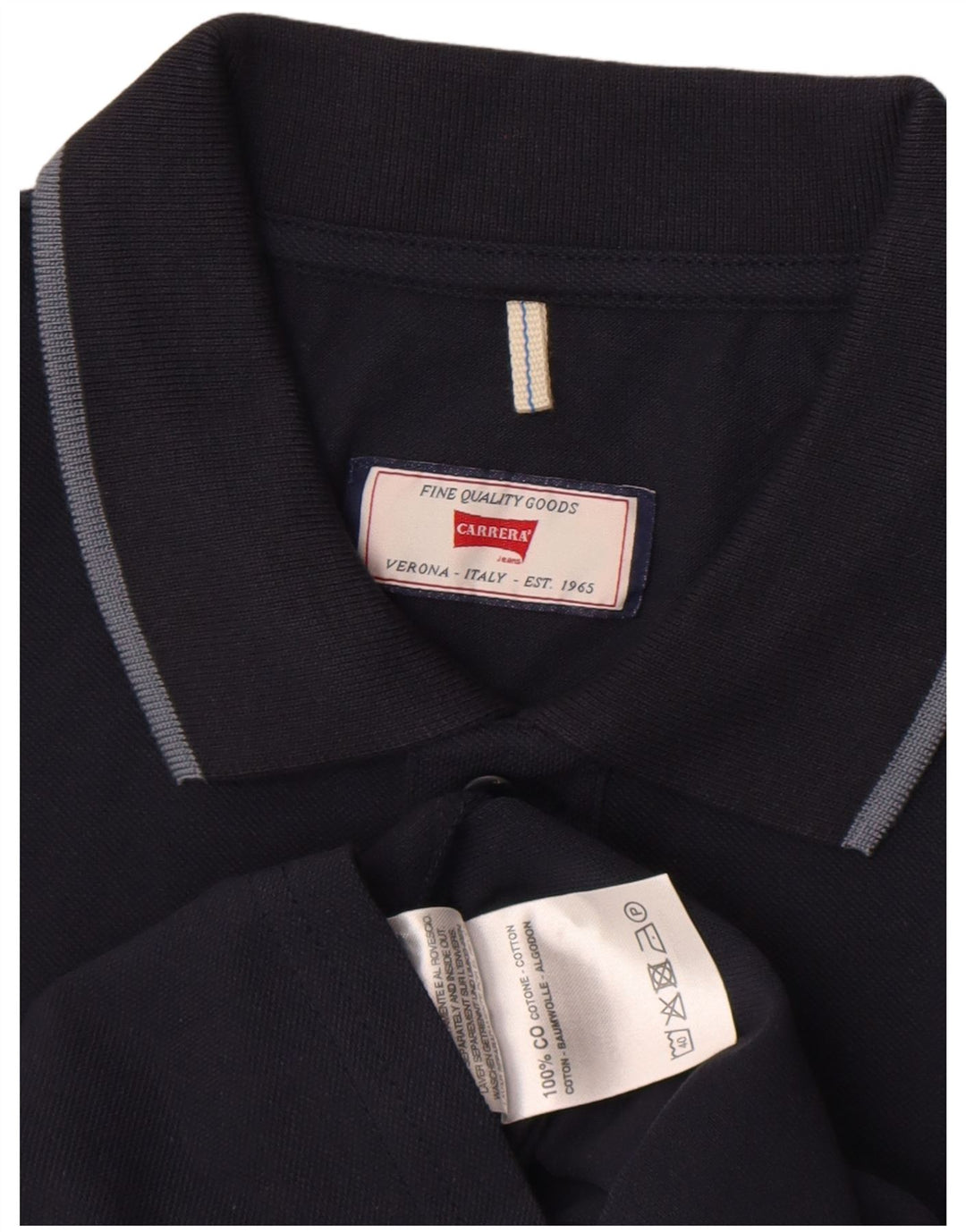 Camisa polo masculina Carrera grande algodão azul marinho