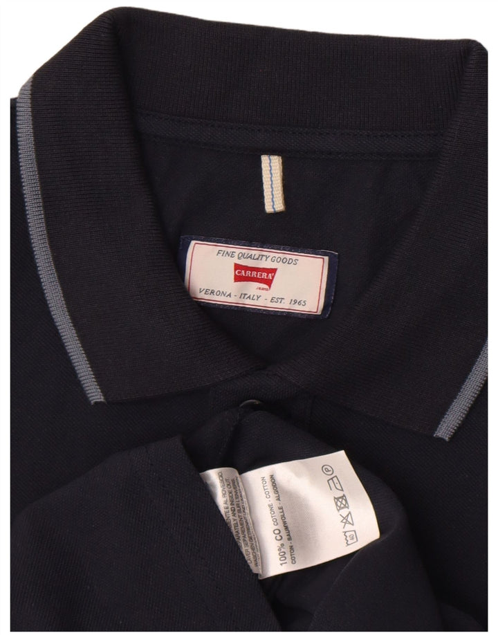 Camisa polo masculina Carrera grande algodão azul marinho