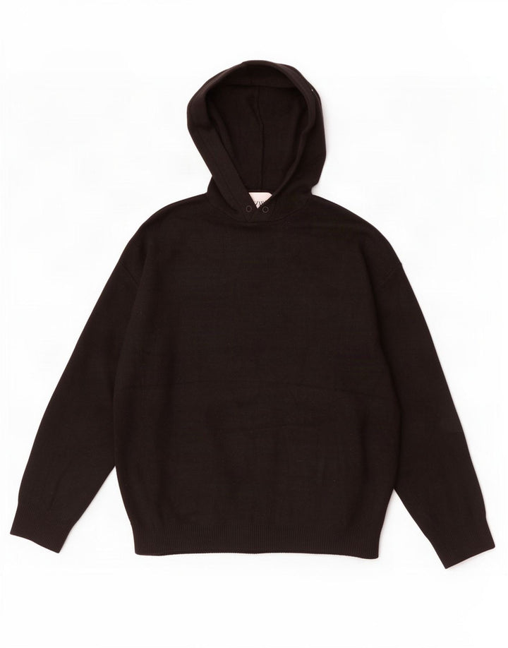 Zara Suéter masculino com capuz e viscose preta média