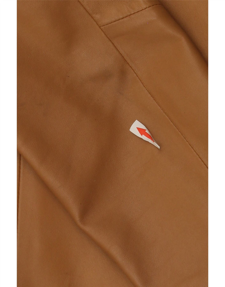 Jaqueta de couro feminina vintage IT 46 grande marrom