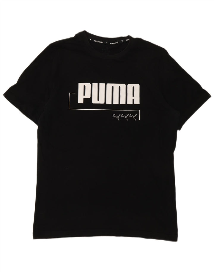 Camiseta masculina PUMA Graphic Top médio algodão preto