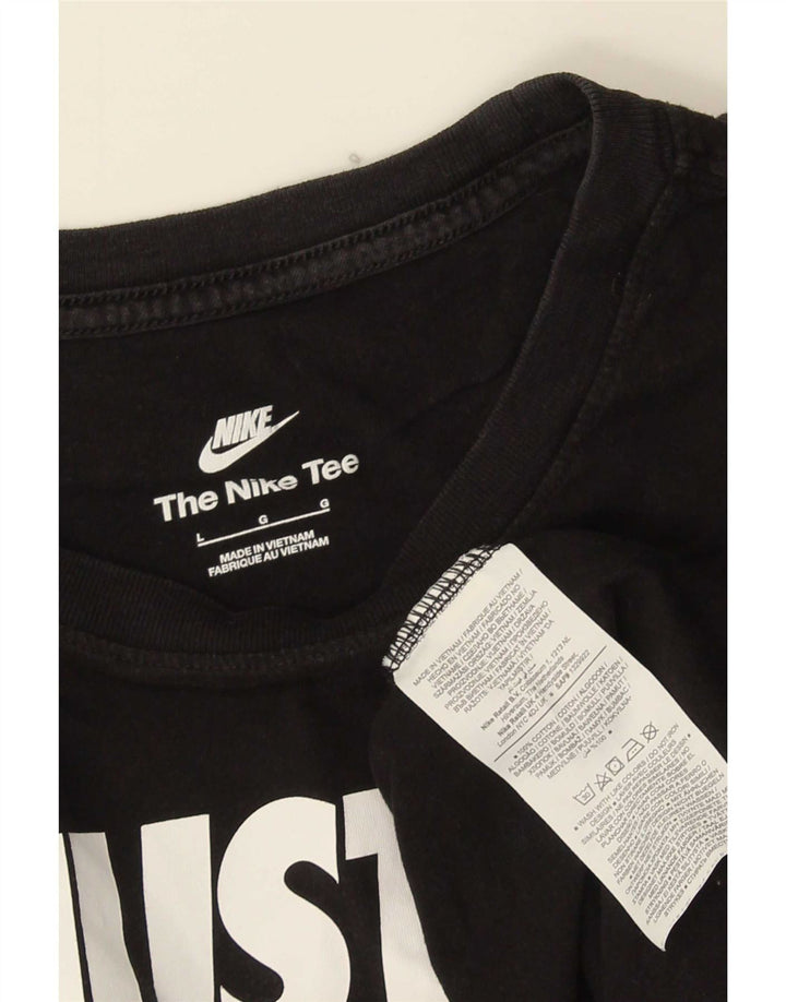 Camiseta gráfica masculina Nike grande algodão preto