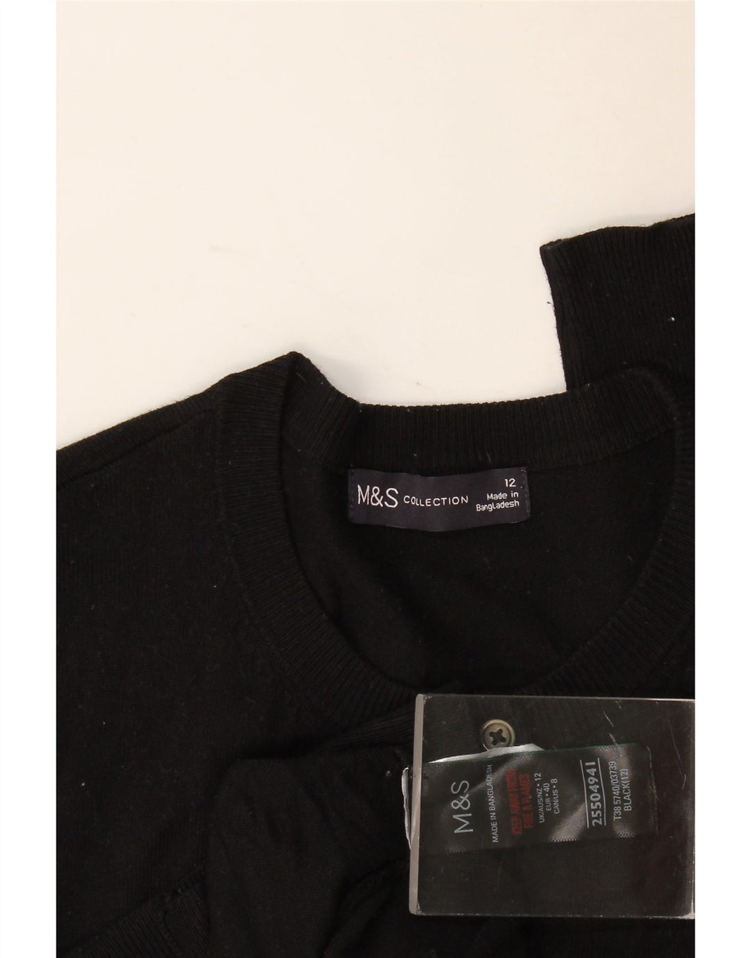 Suéter cardigã feminino Marks & Spencer Reino Unido 12 viscose preta média