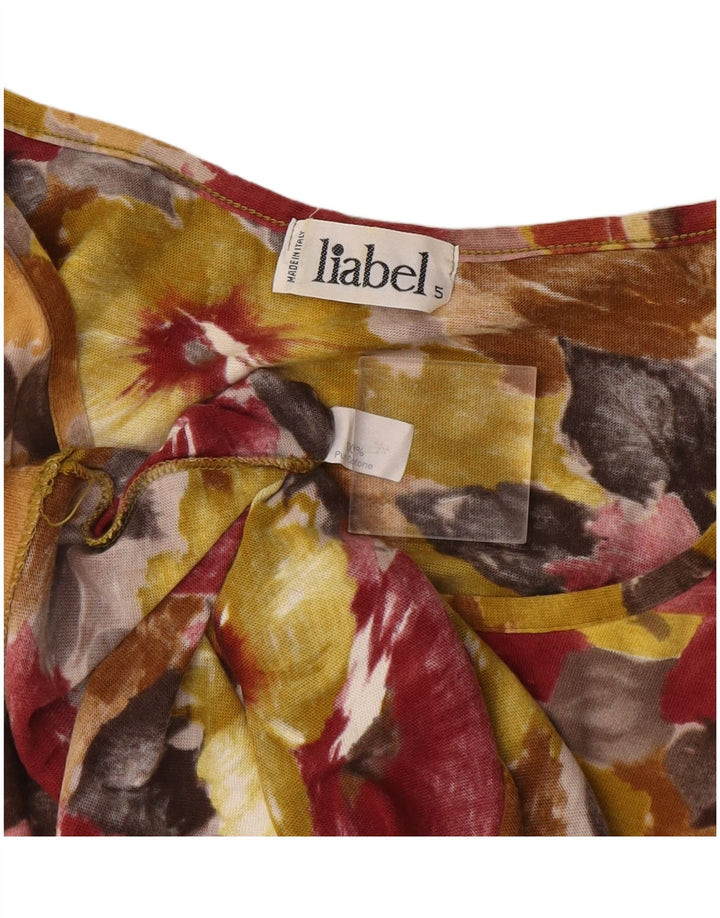 Top colete feminino Liabel UK 14 algodão floral multicolorido médio