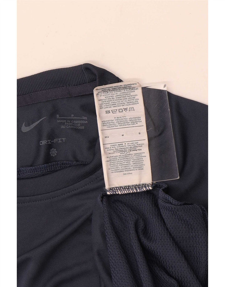 Camiseta Nike Masculina Dri Fit Top Pequeno Azul Marinho Colourblock Poliéster