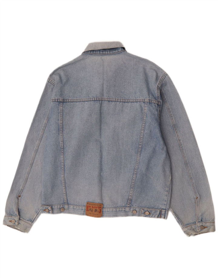 Jaqueta jeans masculina vintage UK 40 grande azul