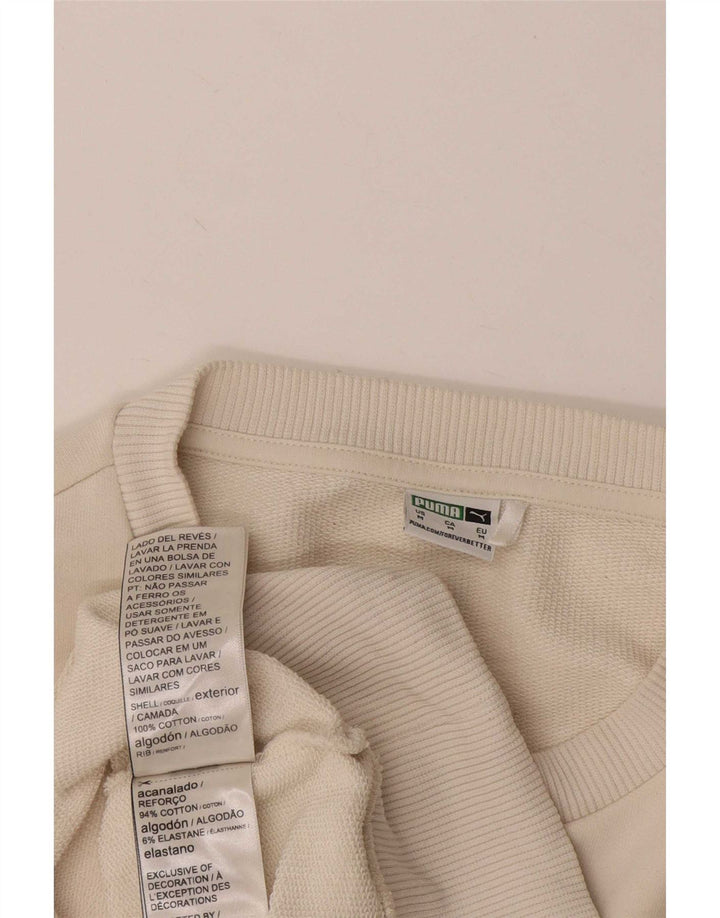 Puma moletom feminino jumper UK 14 médio algodão branco