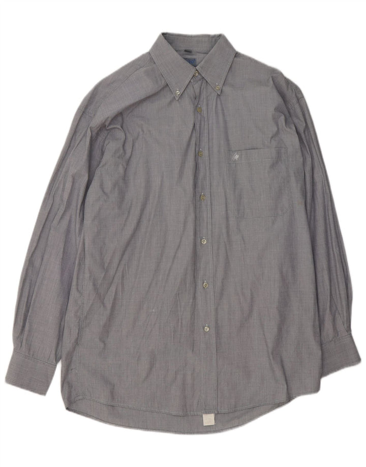 Camisa masculina Kenzo tamanho 39 15 1/2 algodão cinza médio