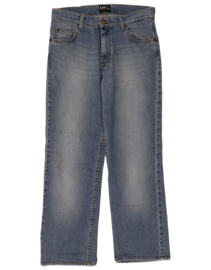 Lee Mens Brooklyn Straight Jeans W31 L27 Azul Algodão