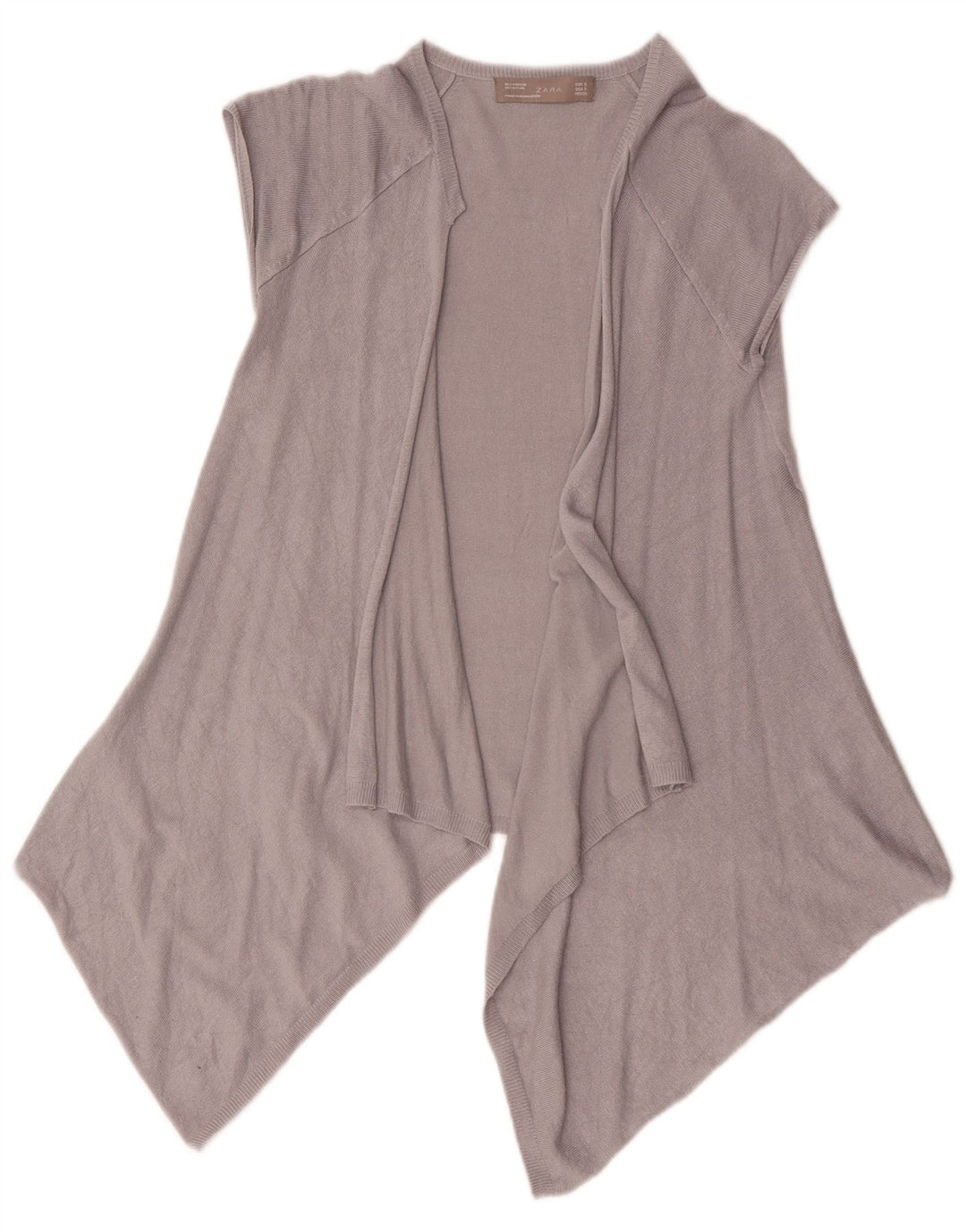 Zara Top Cardigan Aberto Assimétrico Feminino Reino Unido 10 Pequeno Cinza