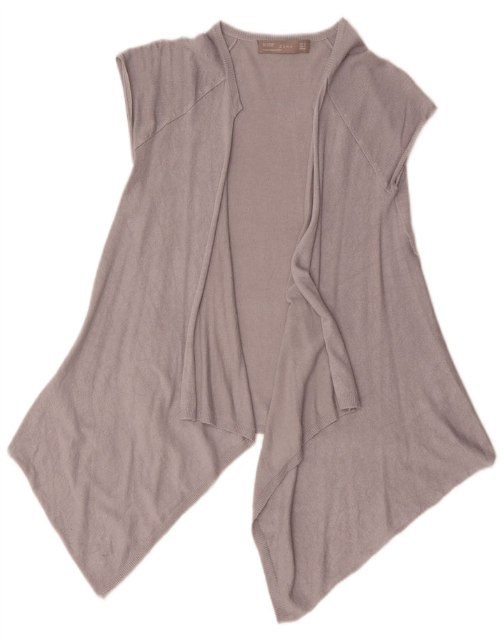 Zara Top Cardigan Aberto Assimétrico Feminino Reino Unido 10 Pequeno Cinza