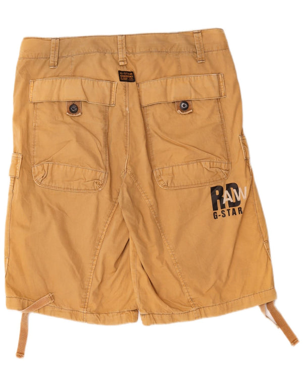 G-Star Mens Graphic Cargo Shorts W32 Algodão Bege Médio