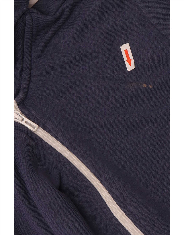 Adidas Mens Zip Hoodie Suéter Pequeno Azul