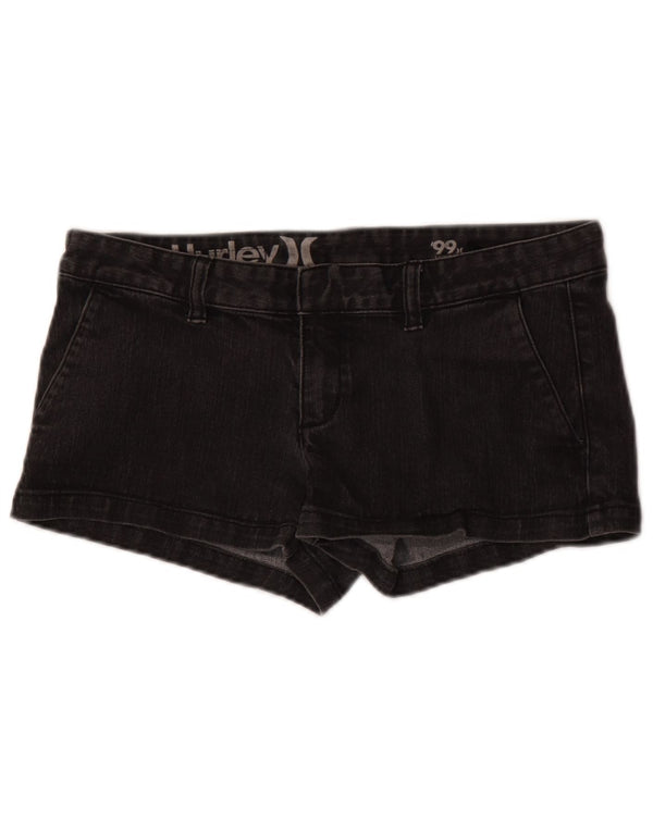 Shorts jeans feminino Hurley W29 médio algodão preto