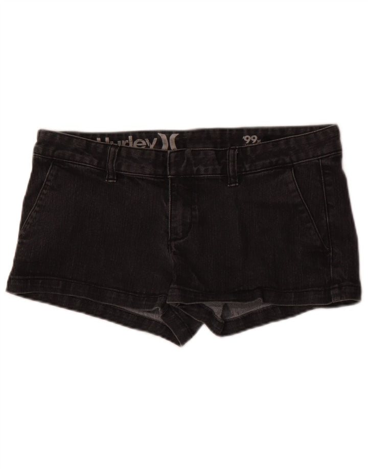 Shorts jeans feminino Hurley W29 médio algodão preto