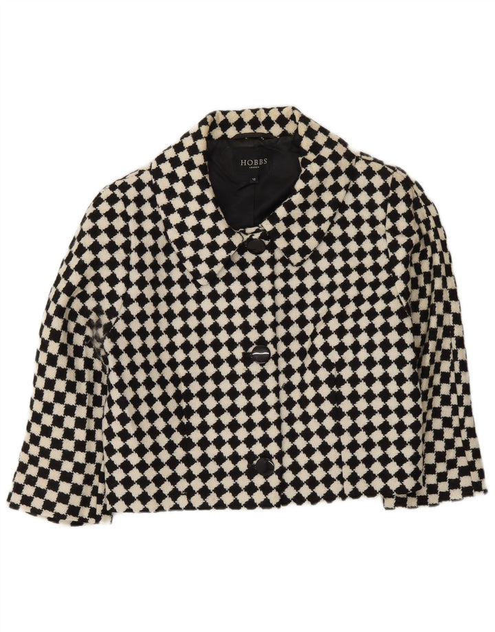 Jaqueta Bolero Feminina Hobbs Manga 3/4 Reino Unido 12 Lã Geométrica Preta Média