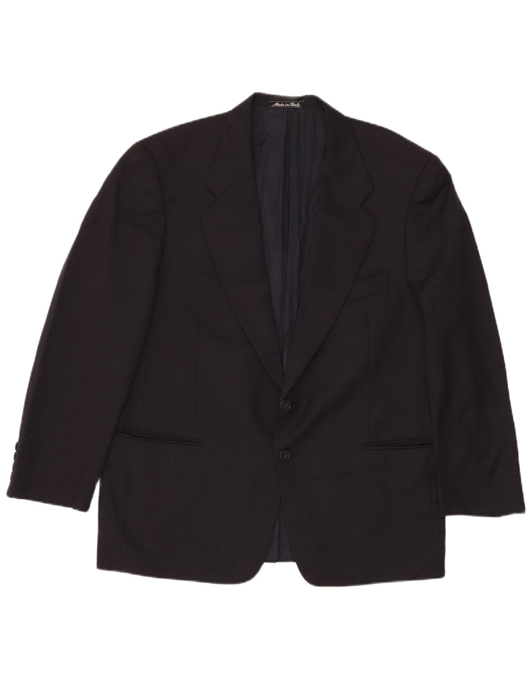 Jaqueta blazer masculina de 2 botões Marks & Spencer Reino Unido 42 XL azul marinho nova lã