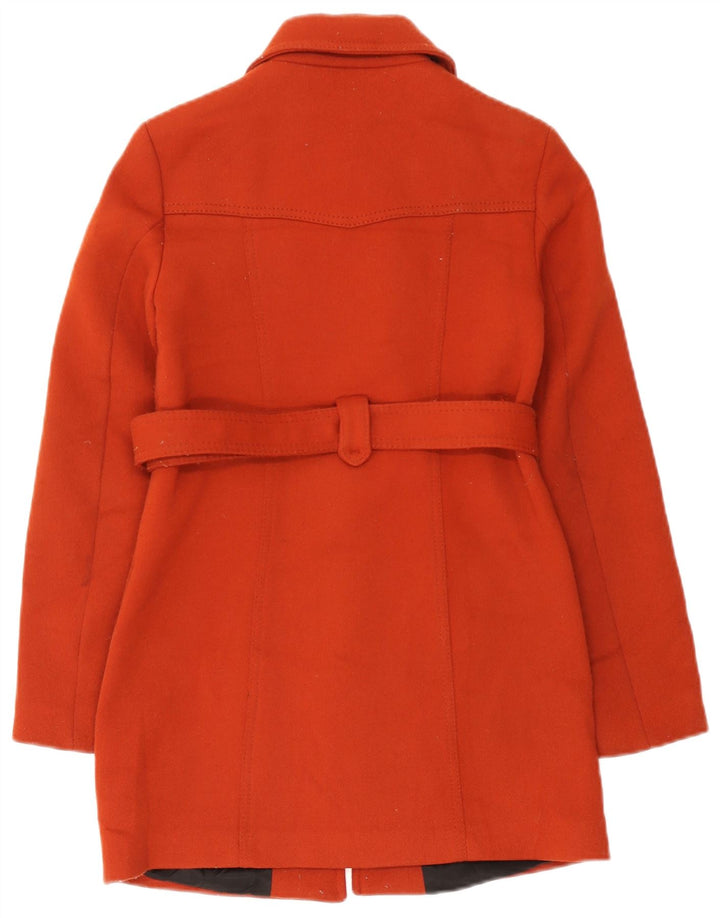 Sobretudo feminino Zara UK 10 pequeno poliéster laranja
