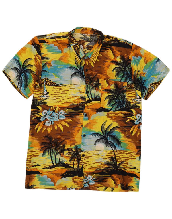 Camisa masculina vintage de manga curta XL multicolorida havaiana