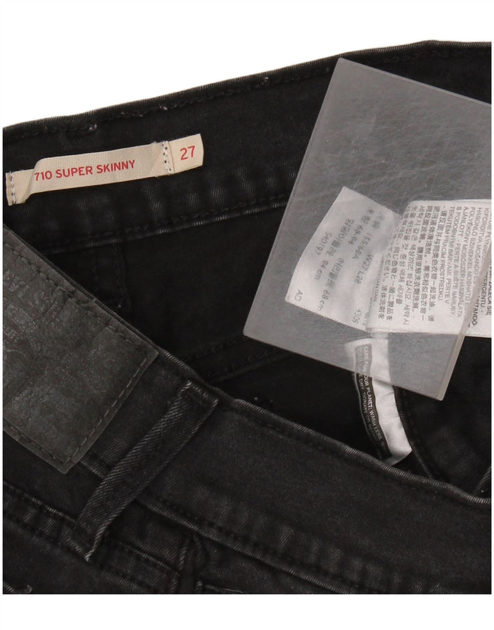 Calça jeans feminina LEVI'S 710 Super Skinny W27 L28 algodão preto