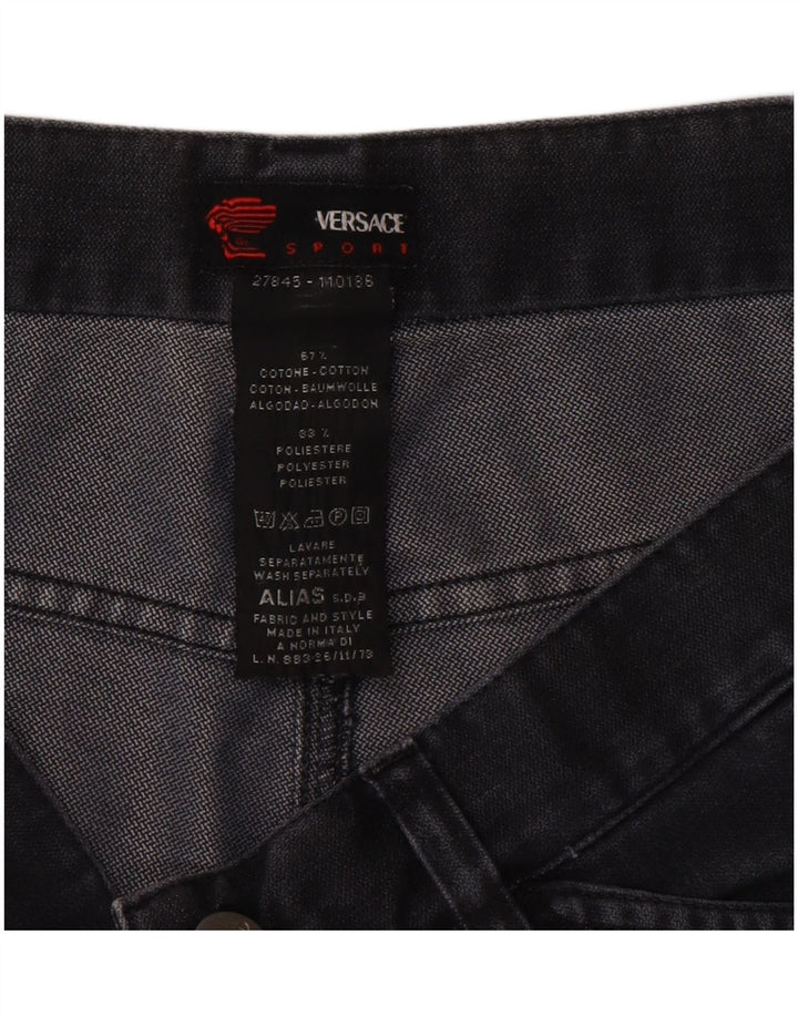 Jeans retos masculinos Versace W34 L34 algodão cinza