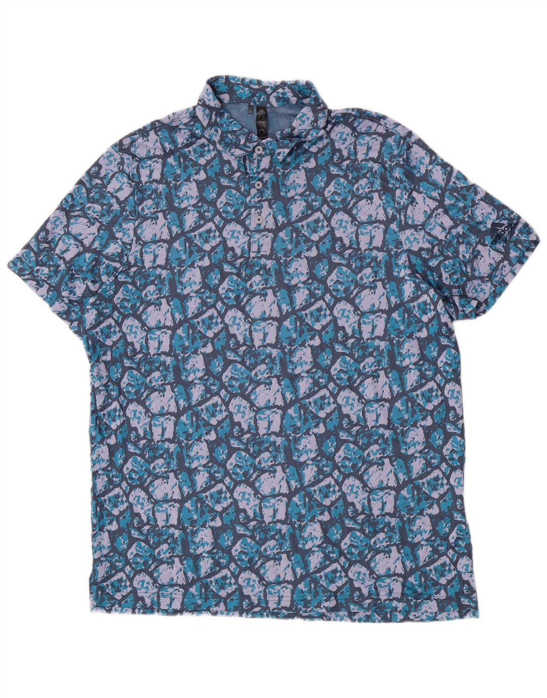 Adidas Mens Abstract Pattern Camisa Polo XL Azul Poliéster