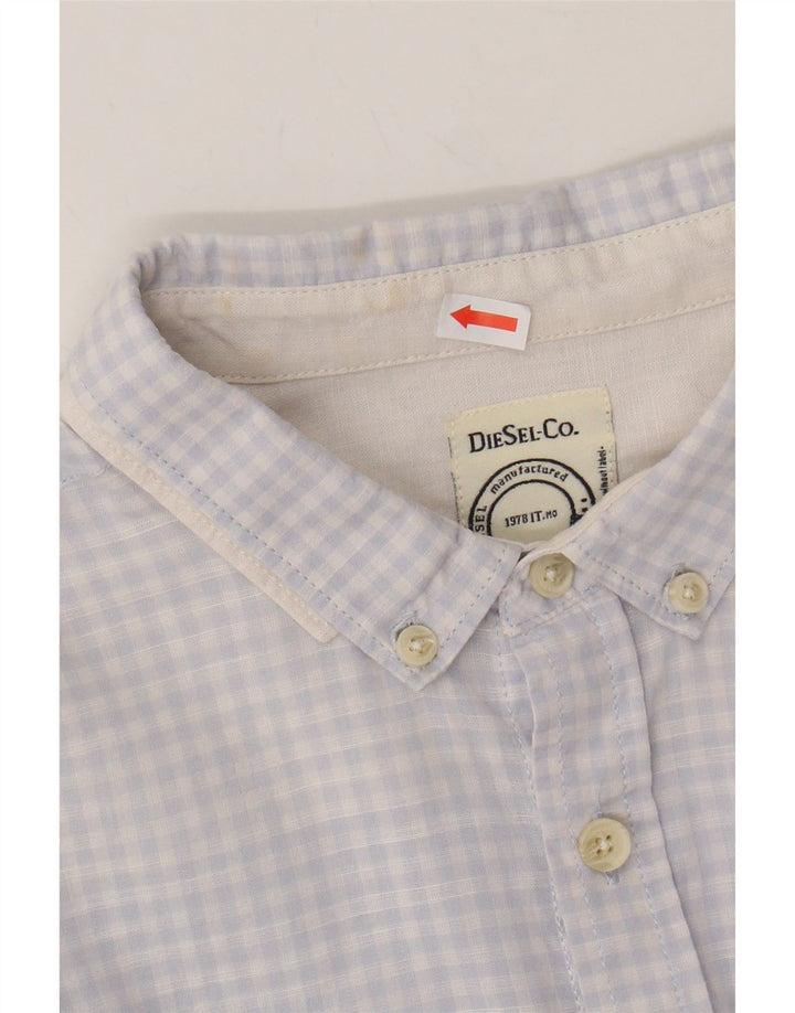 DIESEL Mens Regular Fit Shirt Large Blue Gingham Cotton Vintage Diesel and Second-Hand Diesel from Messina Hembry 