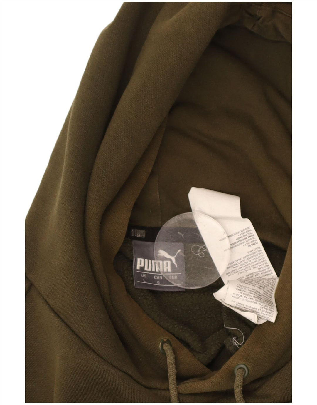 PUMA Mens Graphic Hoodie Jumper Grande Algodão Cáqui