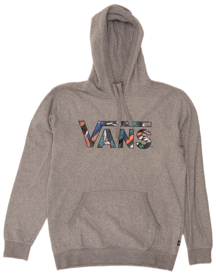 Vans Mens Graphic Hoodie Jumper Médio Cinza Algodão