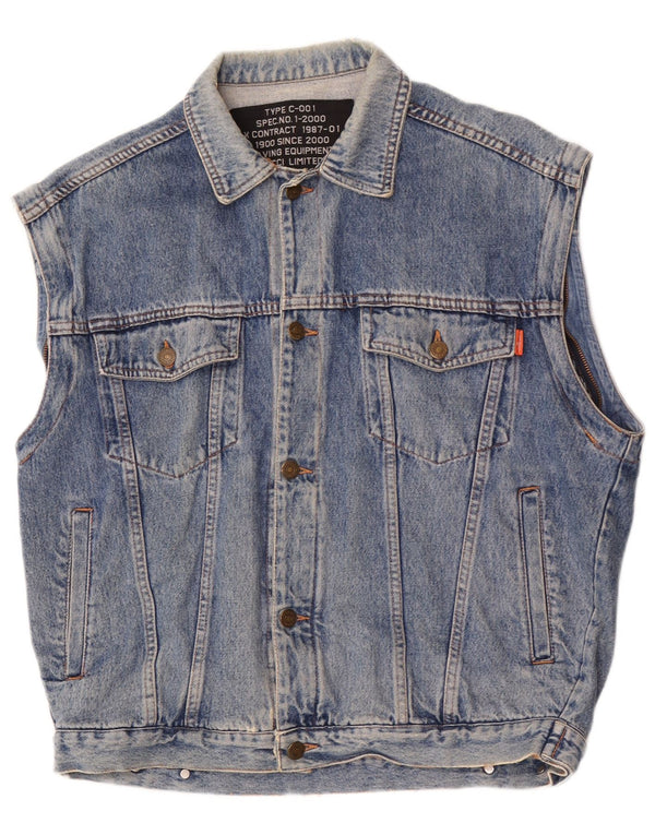 Casucci Mens Denim Gilet UK 40 Grande Azul