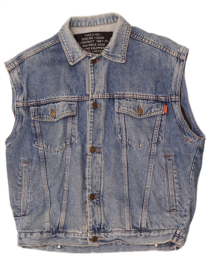 Casucci Mens Denim Gilet UK 40 Grande Azul