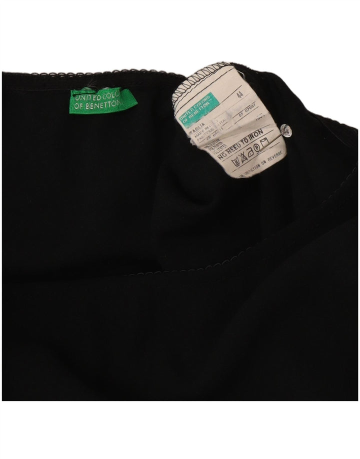 Saia maxi feminina de cintura alta Benetton IT 44 médio W26 poliéster preto
