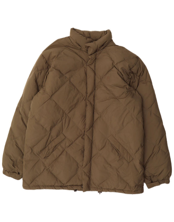 Jaqueta acolchoada masculina Conte of Florence UK 42 XL cáqui poliéster