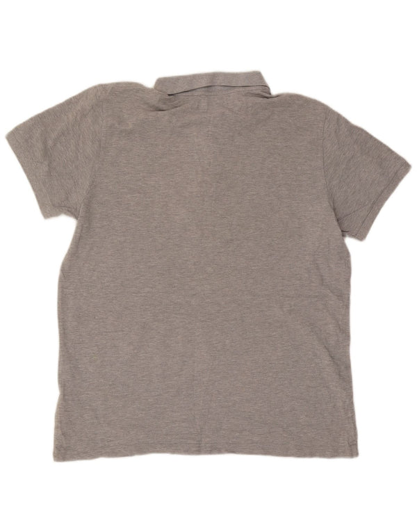 Camisa polo masculina Adidas XL cinza manchado de algodão