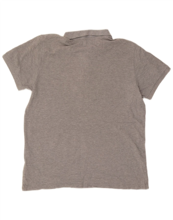 Camisa polo masculina Adidas XL cinza manchado de algodão