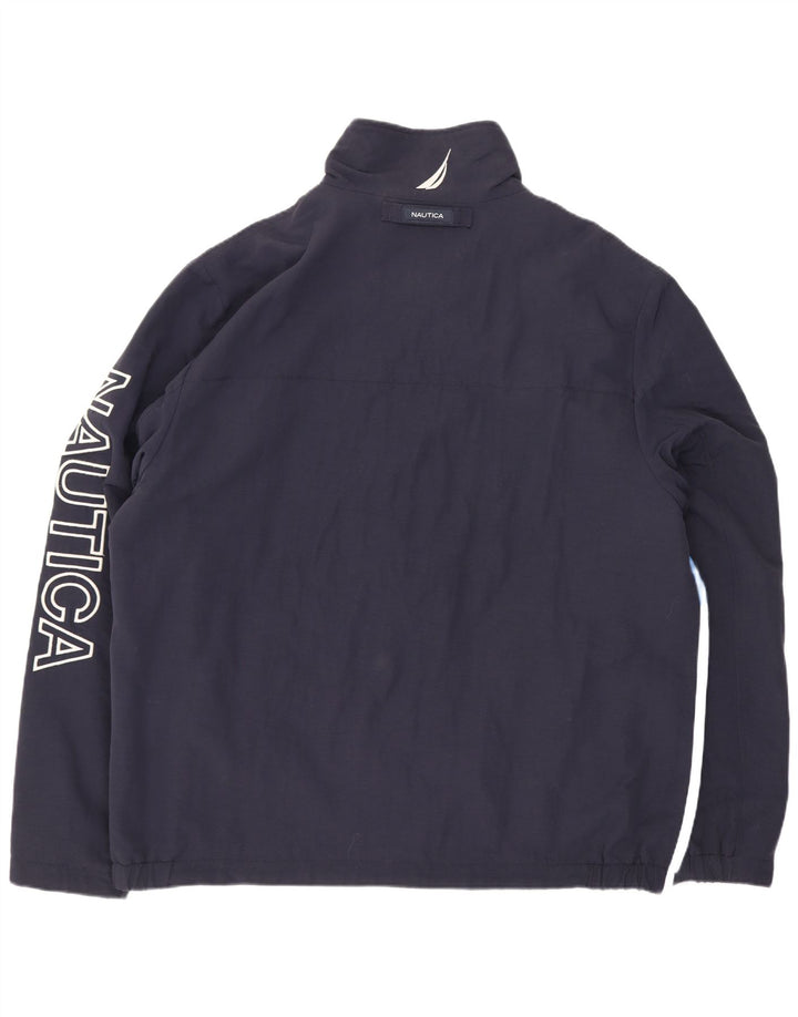Jaqueta masculina Nautica Graphic Bomber UK 42 grande bloco colorido azul marinho