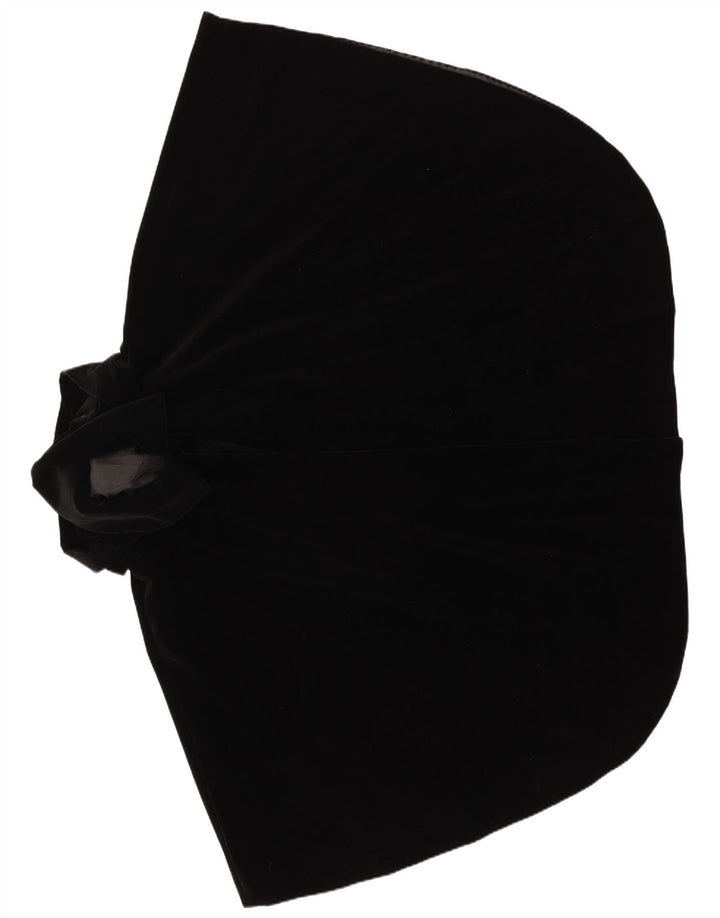 Casaco poncho feminino vintage aberto com capuz tamanho único preto