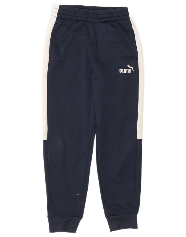 Calça de treino PUMA Meninos Joggers 7-8 Anos Pequeno Azul Marinho
