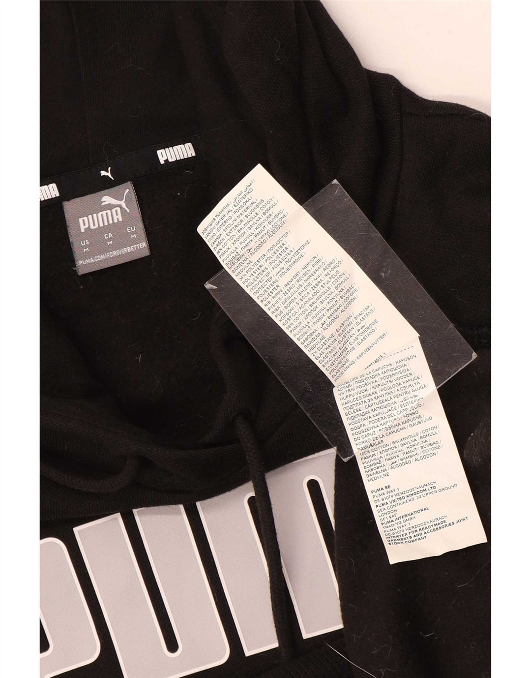 Puma feminino gráfico moletom com capuz Reino Unido 14 médio preto