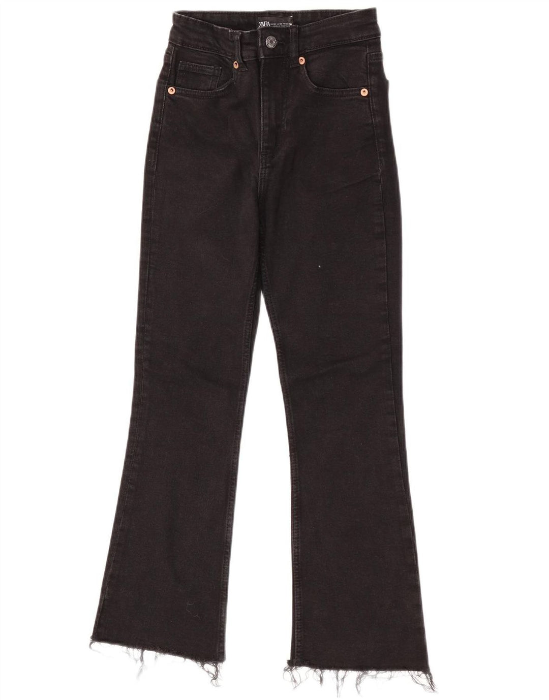 Calça jeans feminina Zara Bootcut EU 34 2XS W24 L25 preta