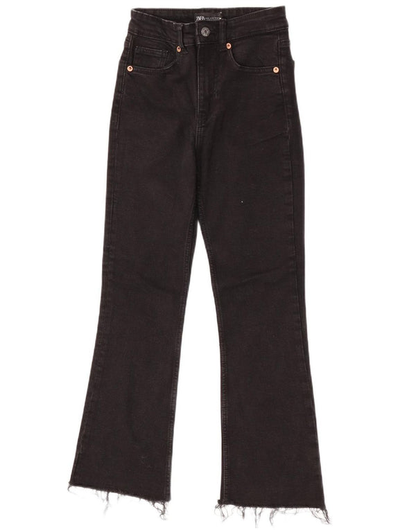 Calça jeans feminina Zara Bootcut EU 34 2XS W24 L25 preta