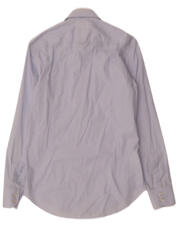 Hugo Boss Mens Slim Fit Shirt Size 37/38 Small Blue Cotton