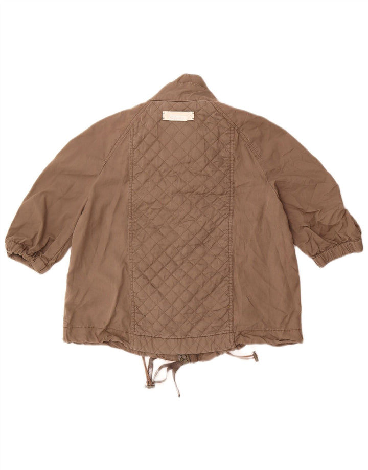 Jaqueta bomber feminina Superdry manga 3/4 Reino Unido 14 cinza médio Tencel