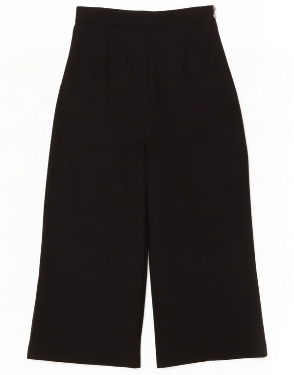 Calças femininas cortadas com pernas largas Phase Eight Reino Unido 10 pequenas W28 L23 pretas