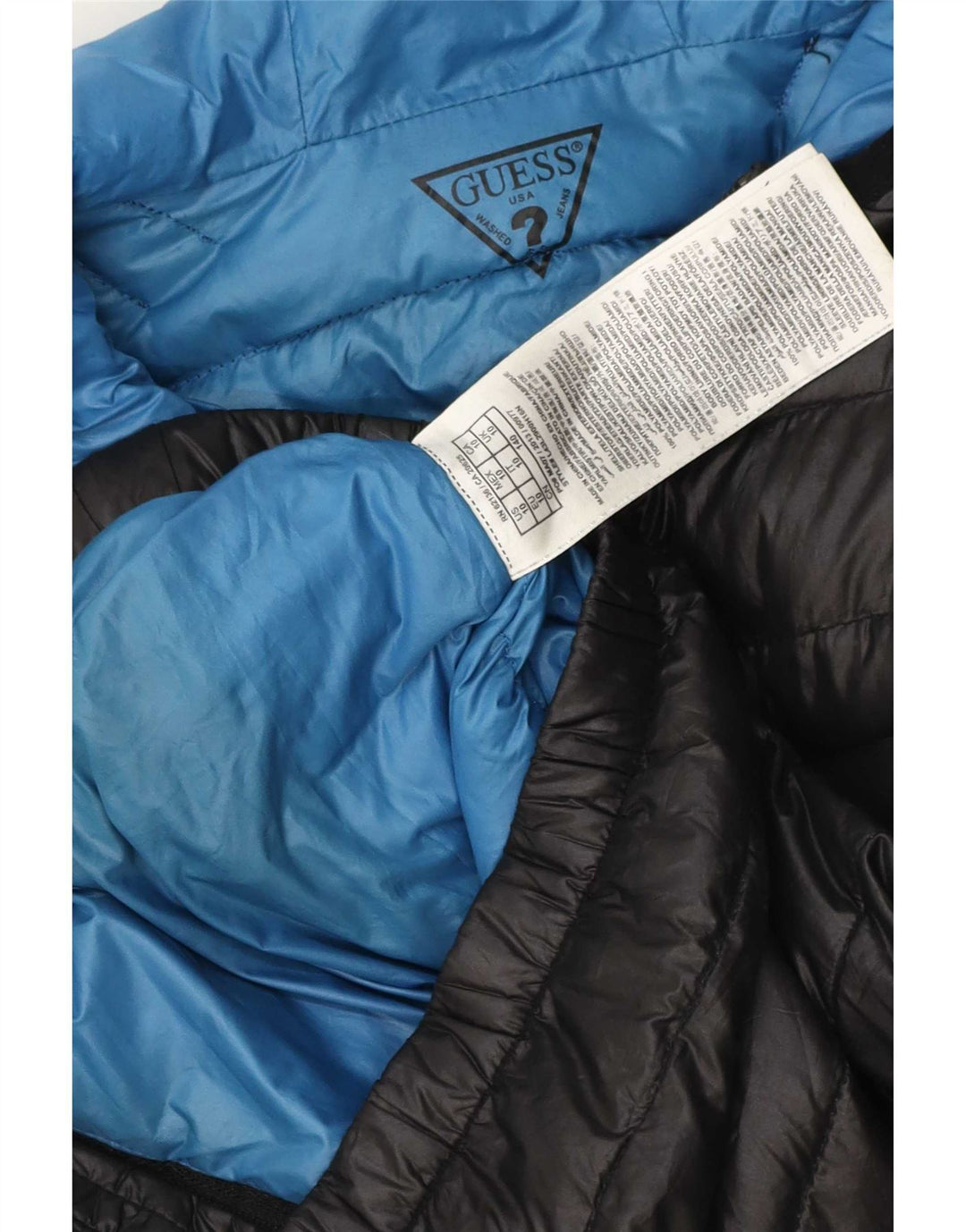 Casaco acolchoado com capuz Guess Boys 9-10 anos poliéster preto
