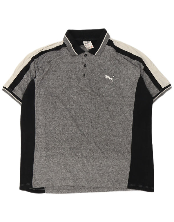 Camisa polo masculina PUMA XL cinza colorblock algodão