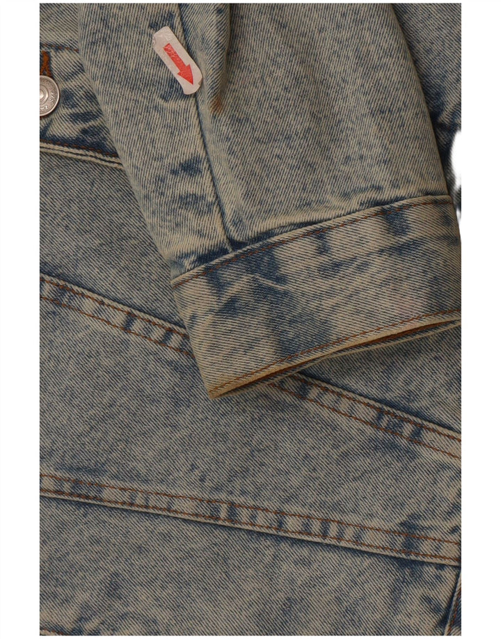 Zara Mens Denim Sherpa Jacket UK 40 Grande Azul Poliéster